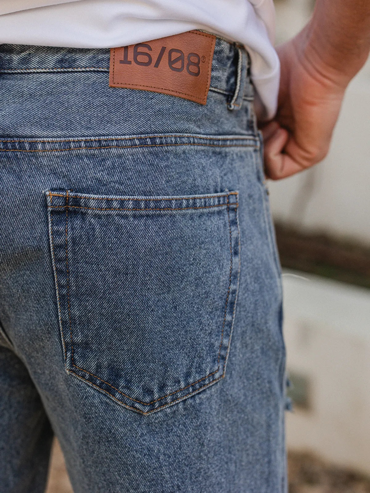 New Washed Blue Damaged Jeans