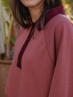 Red Amor Oversized Polo Sweater