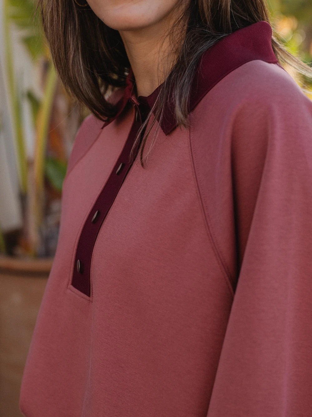 Red Amor Oversized Polo Sweater