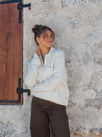 Off White Detail Polo Sweater