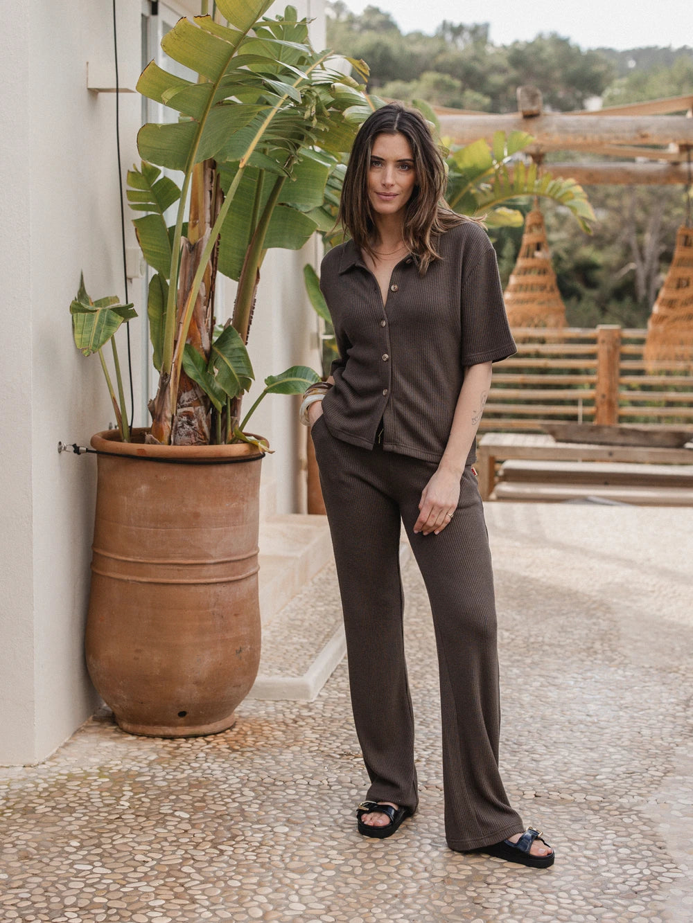 Dark Brown Knit Pants