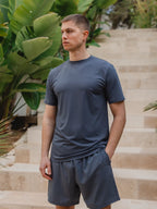 Grayish Blue Basic Sport T-shirt