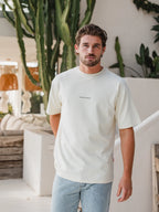 Pastel Yellow La Hora Label Oversized T-shirt