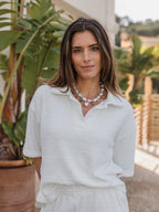 White Soft Terry Polo