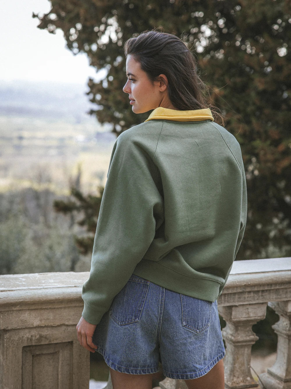 Grüner Damen-Polo-Pullover