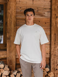 Cremefarbenes, übergroßes Signature-T-Shirt