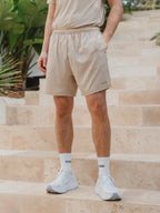 Beige Basic Sport Short