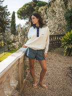 Gelber Damen-Polopullover