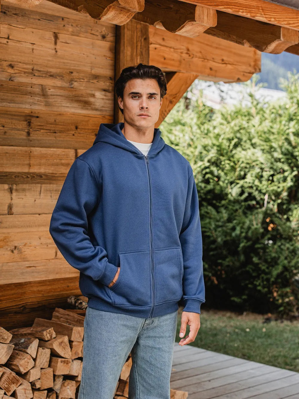 Blue Basic Oversized Vest