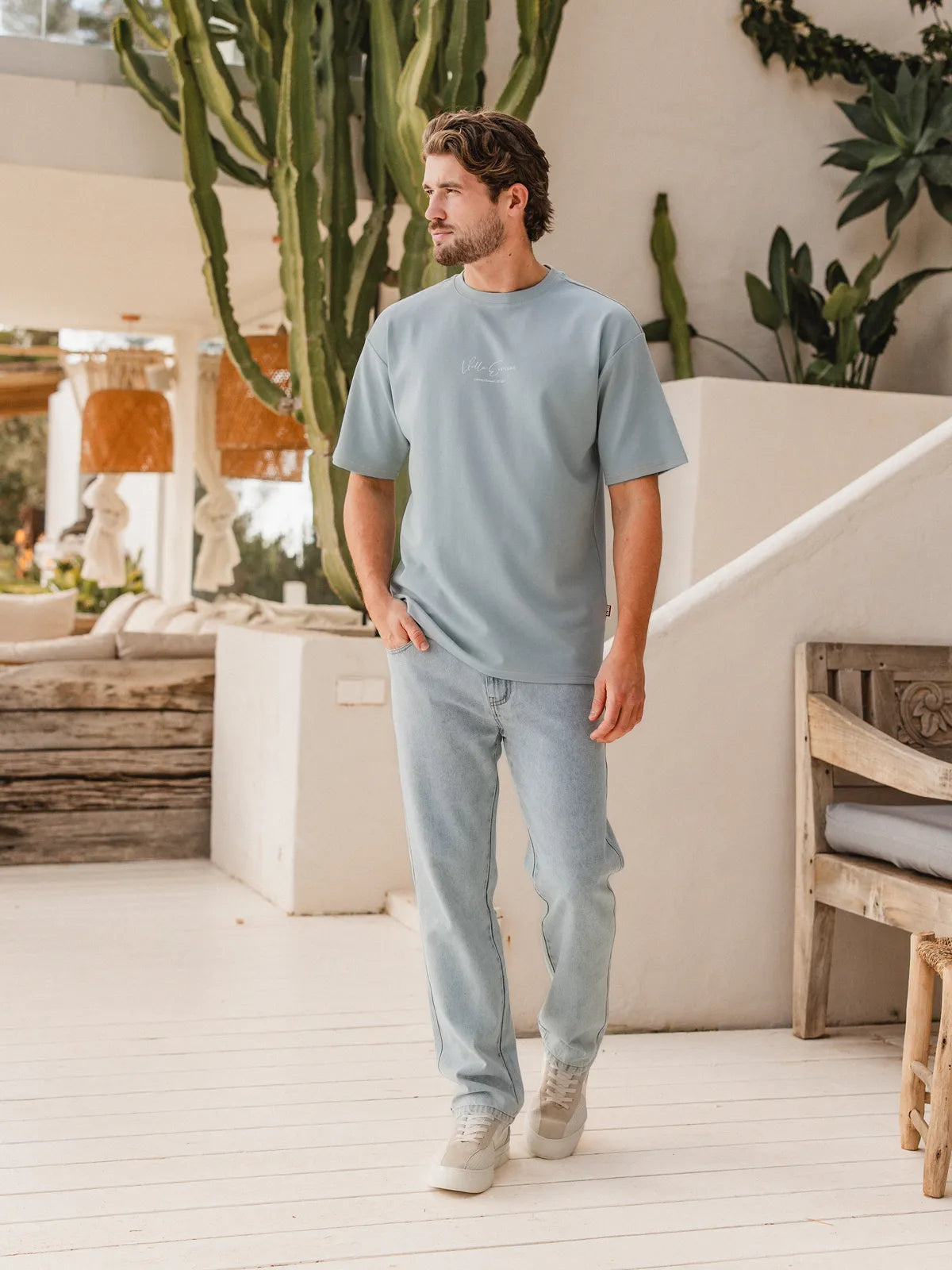 Light Blue Eivissa Oversized T-Shirt