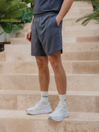 Grayish Blue Basic Sport Short