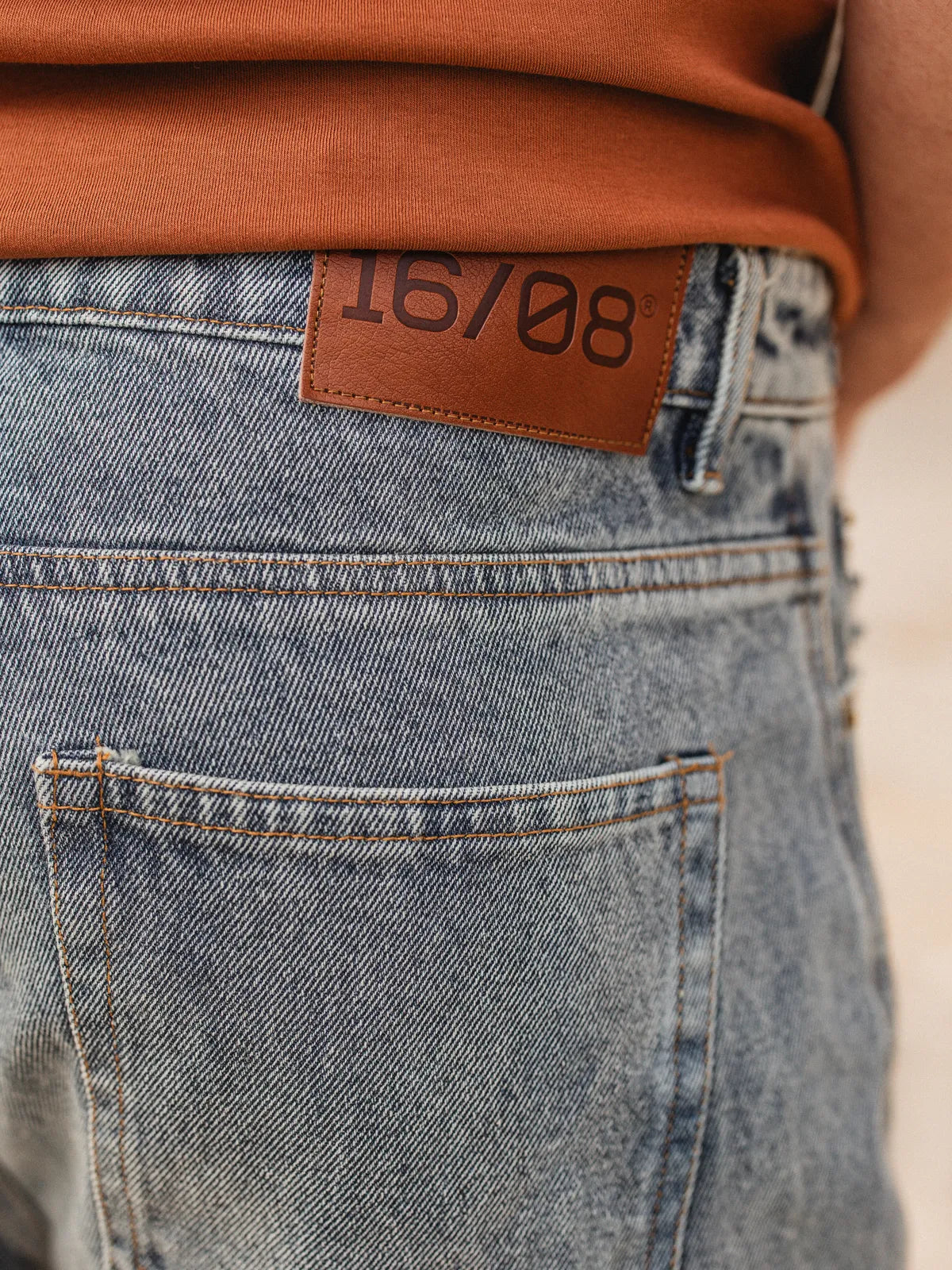 Blue Damaged Denim Short