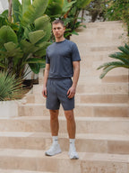 Grayish Blue Basic Sport T-shirt