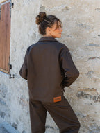 Brown Oversized Denim Shirt