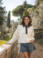 Gelber Damen-Polopullover