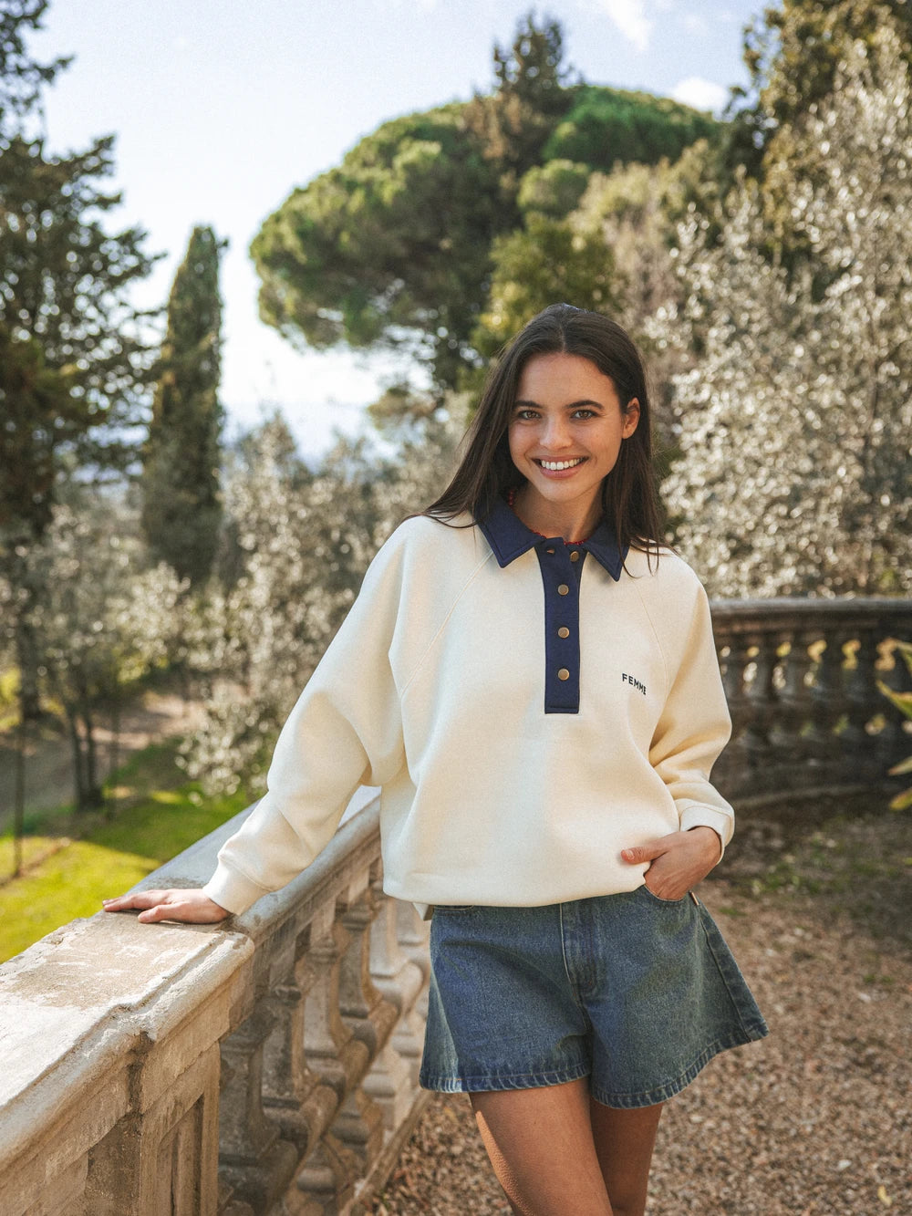 Gelber Damen-Polopullover