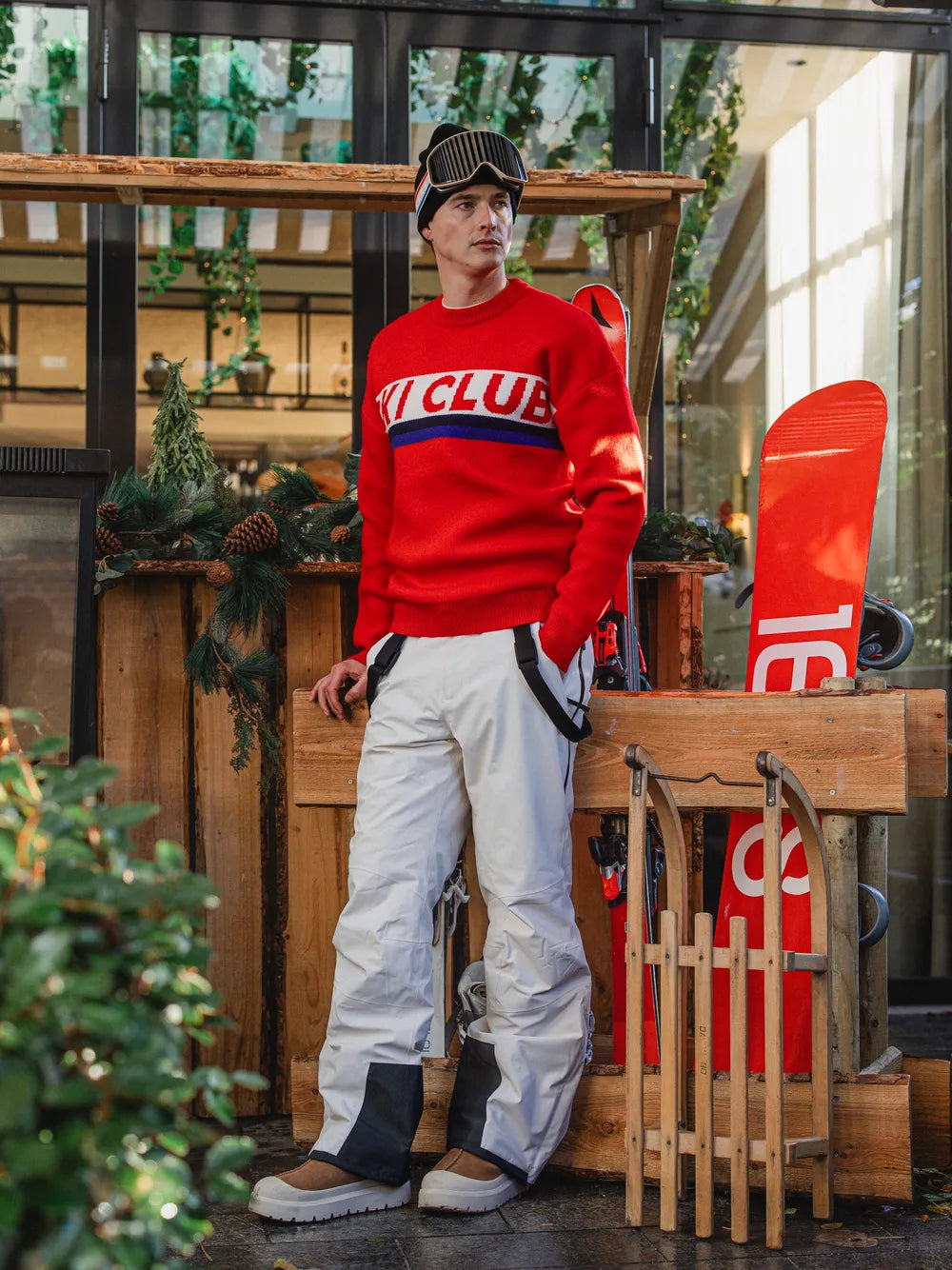 Red Ski Club Oversized Knit