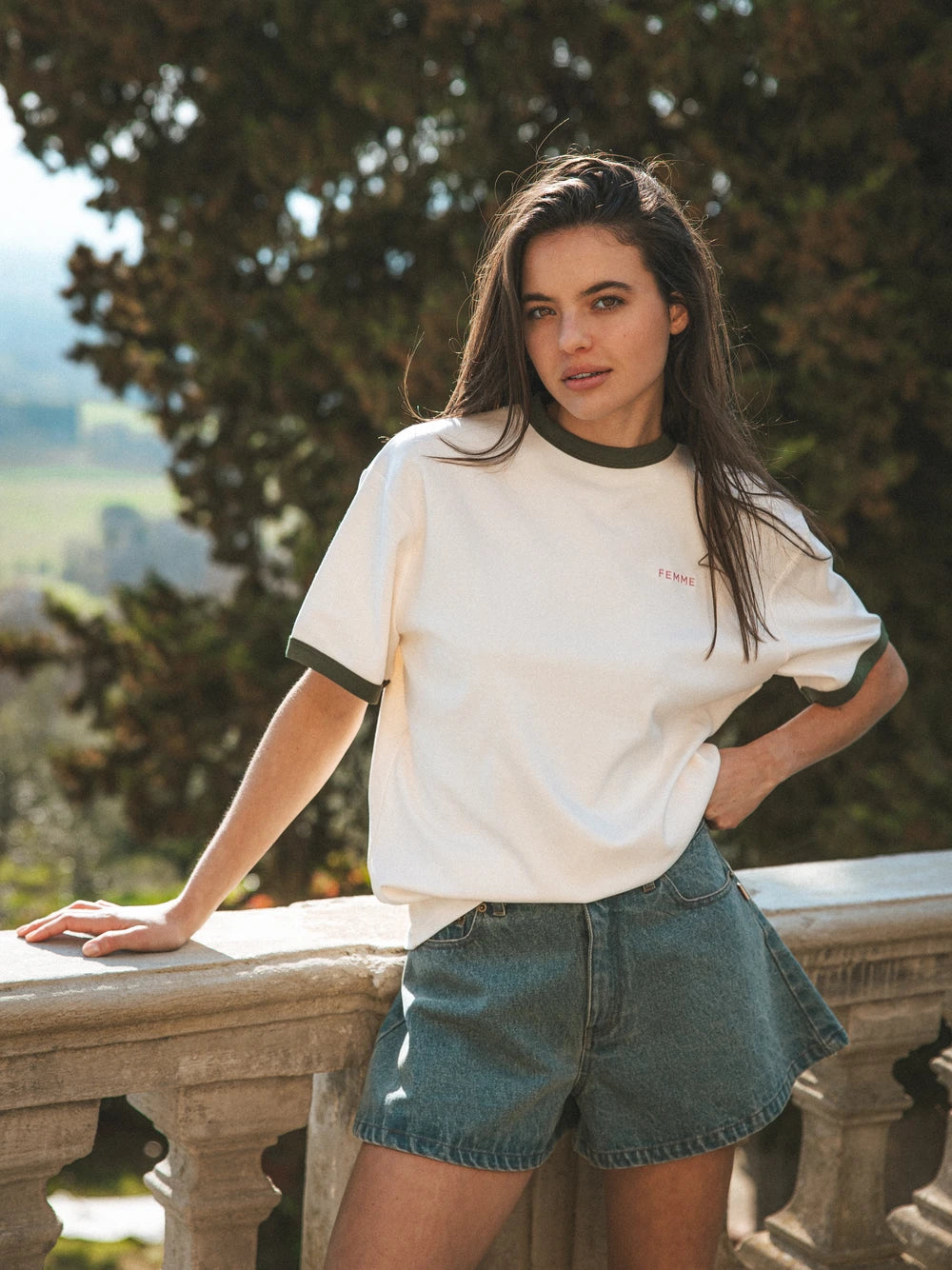 Creme Collar Damen-T-Shirt