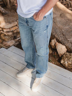 Washed Damaged Denim Jeans