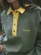 Grüner Damen-Polo-Pullover