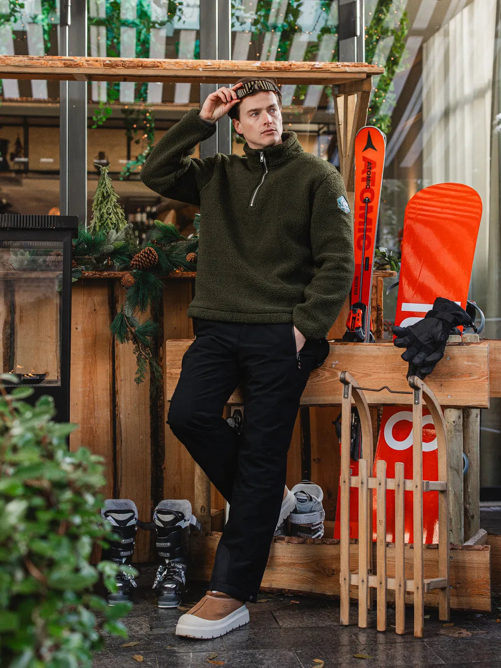 Army Teddy Half Zip Sweater