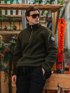 Army Teddy Half Zip Sweater