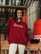 Bordeauxroter Oversize-Skipullover