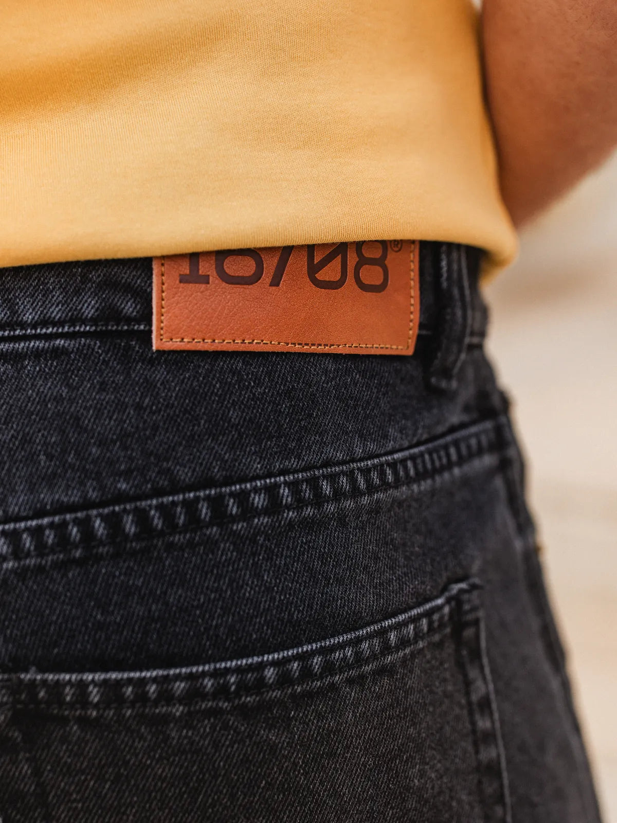 Black Damaged Denim Short