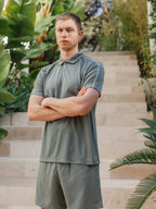 Olive Stitched Sport Polo