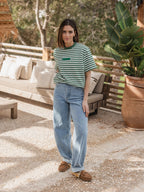 Green Stripe Femme T-shirt