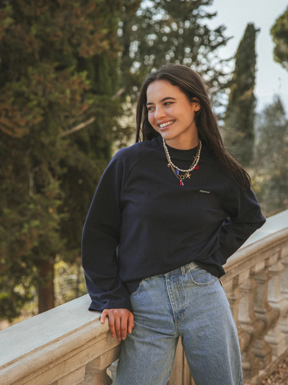 Navy Raglan Long-Sleeve T-shirt