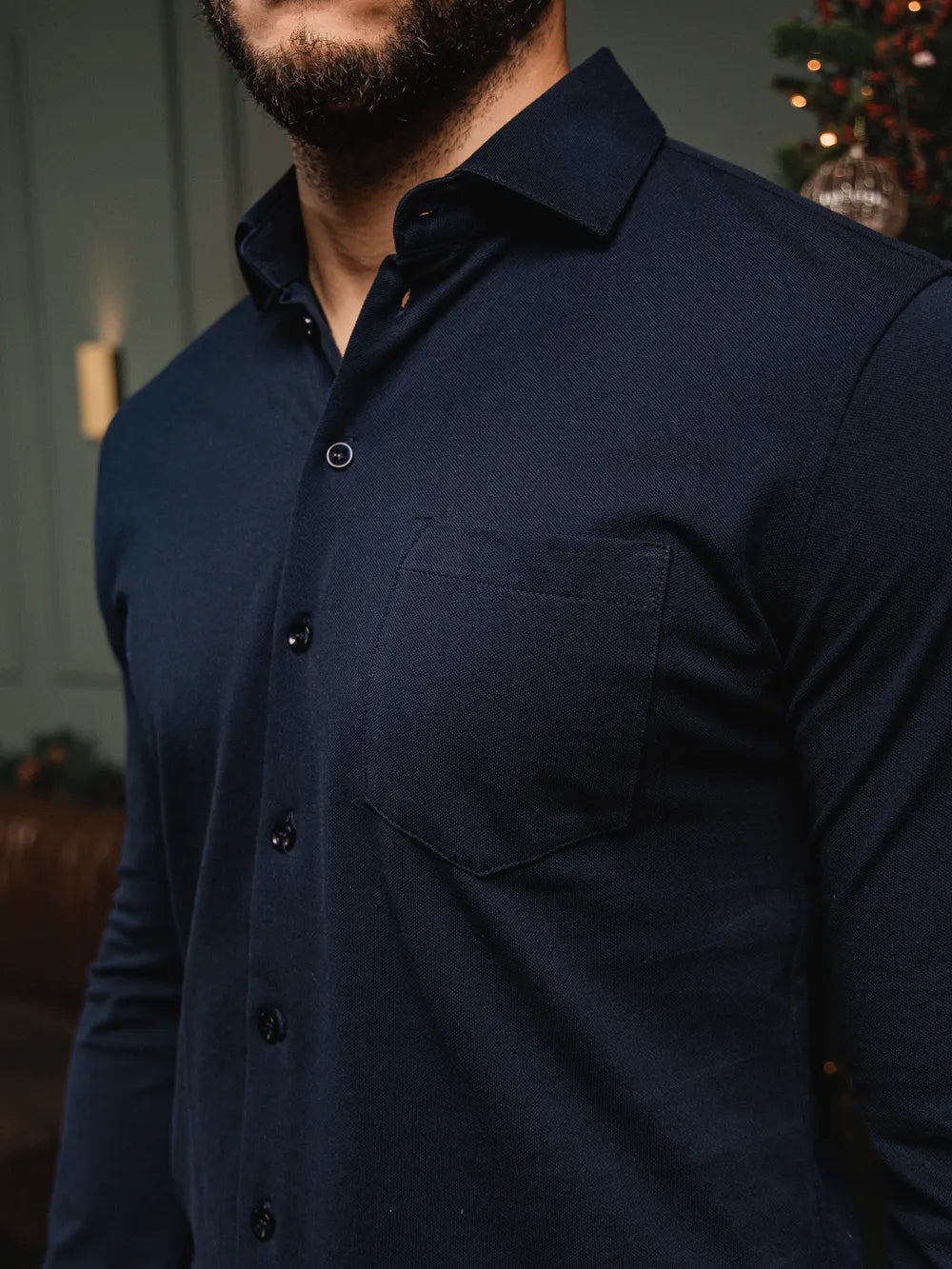 Navy Business Pocket Shirt