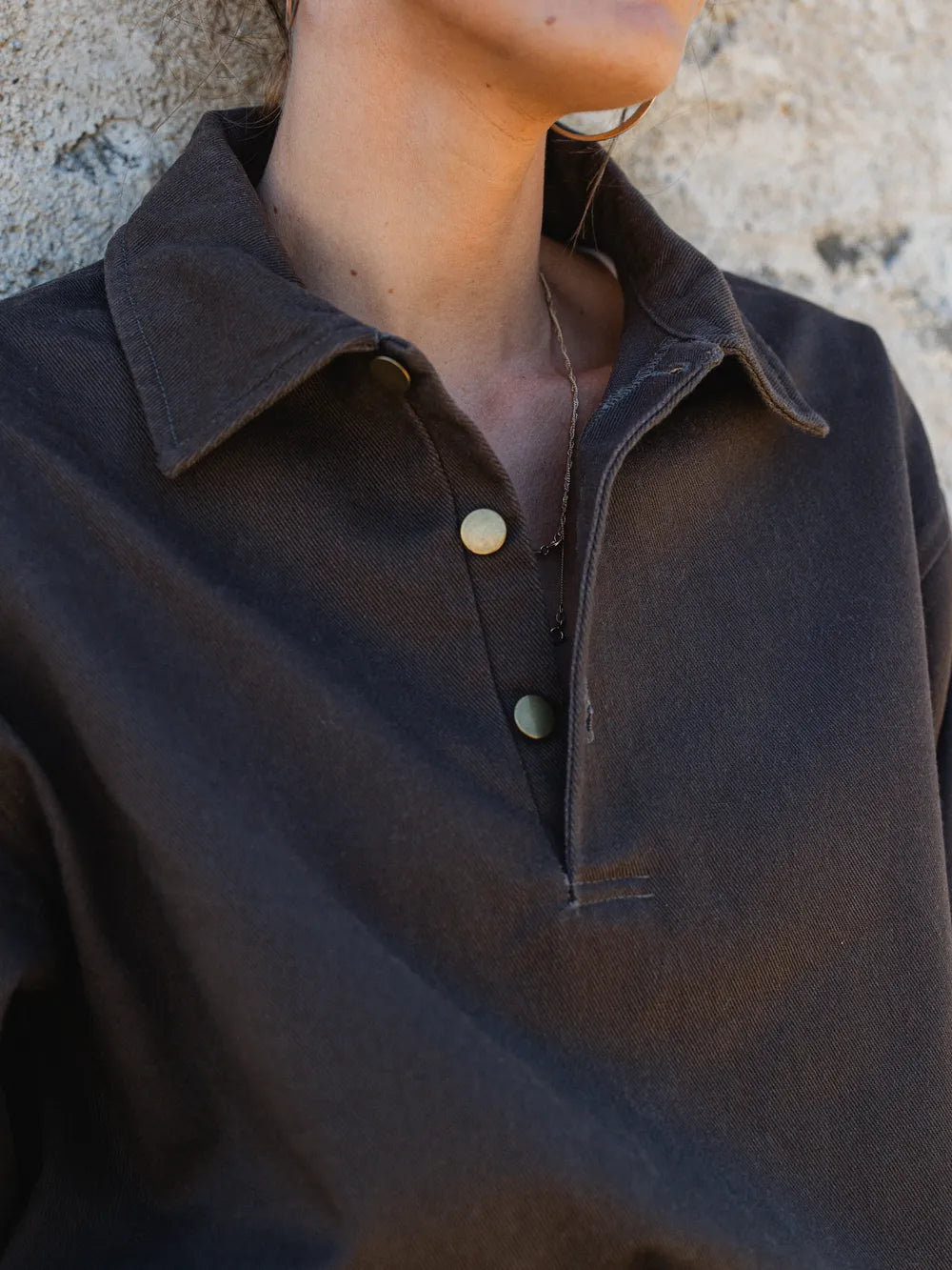 Brown Oversized Denim Shirt