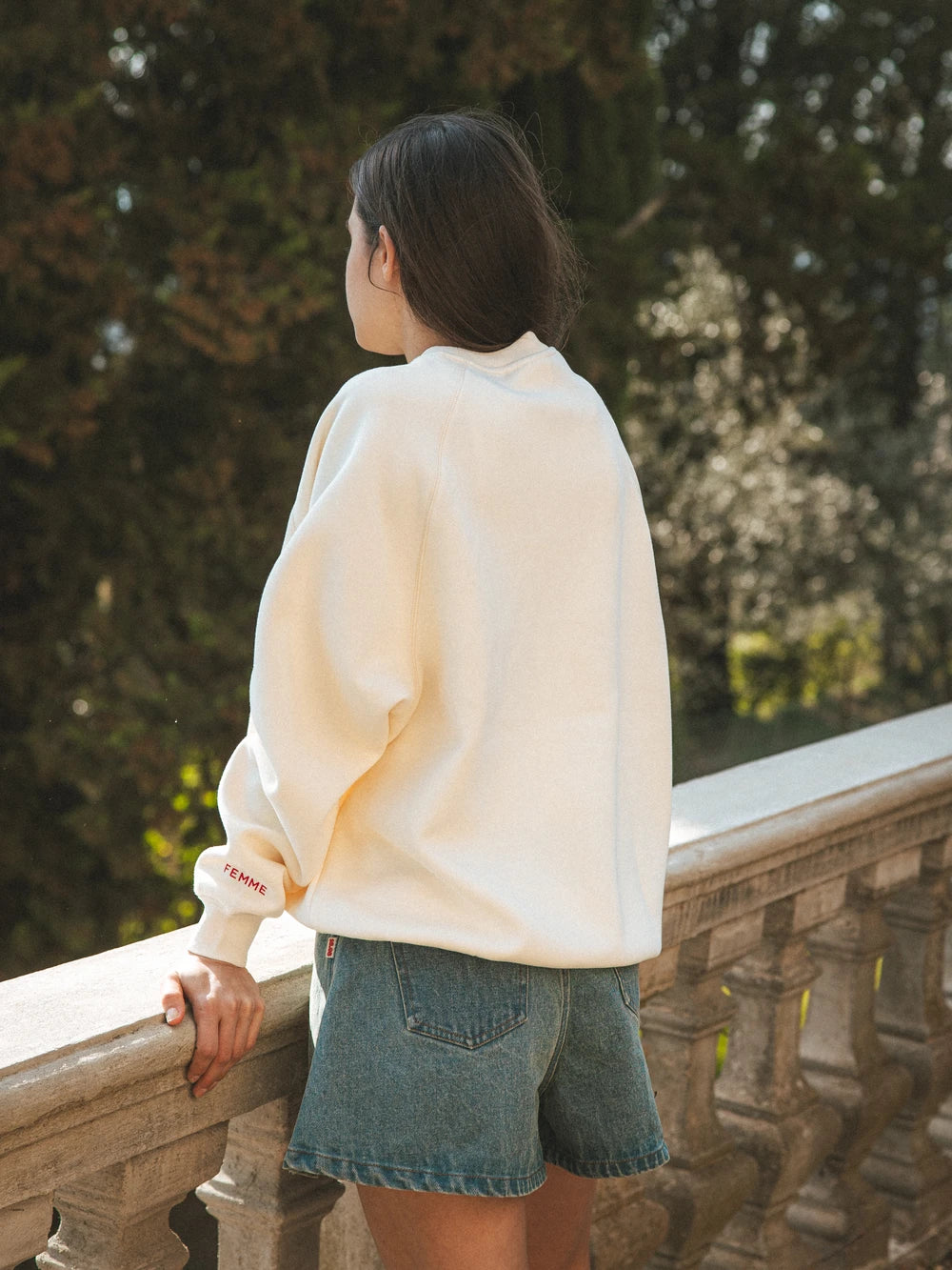 Creme Oversized-Sweater für Damen