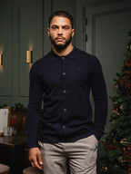 Marineblauer Wollcardigan