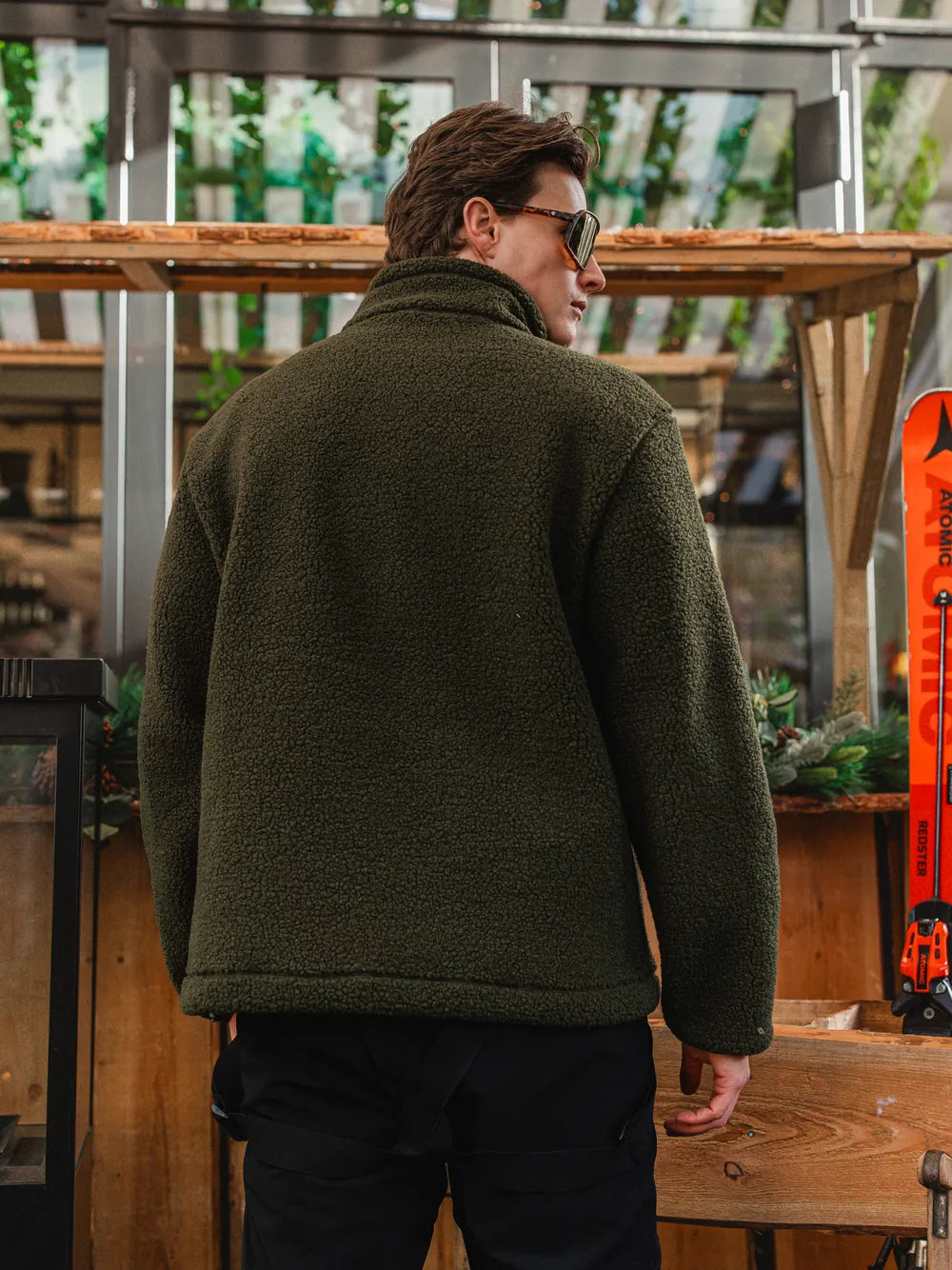 Army Teddy Half Zip Sweater