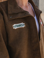 Brown Suede Oversized Jacket