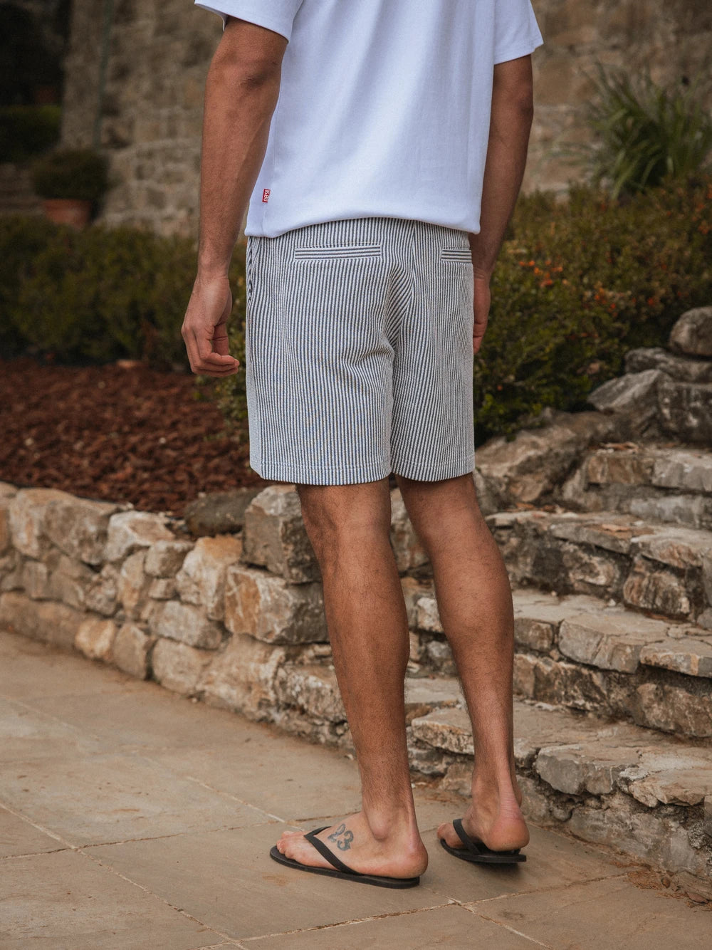 Navy Summer Stripe Short