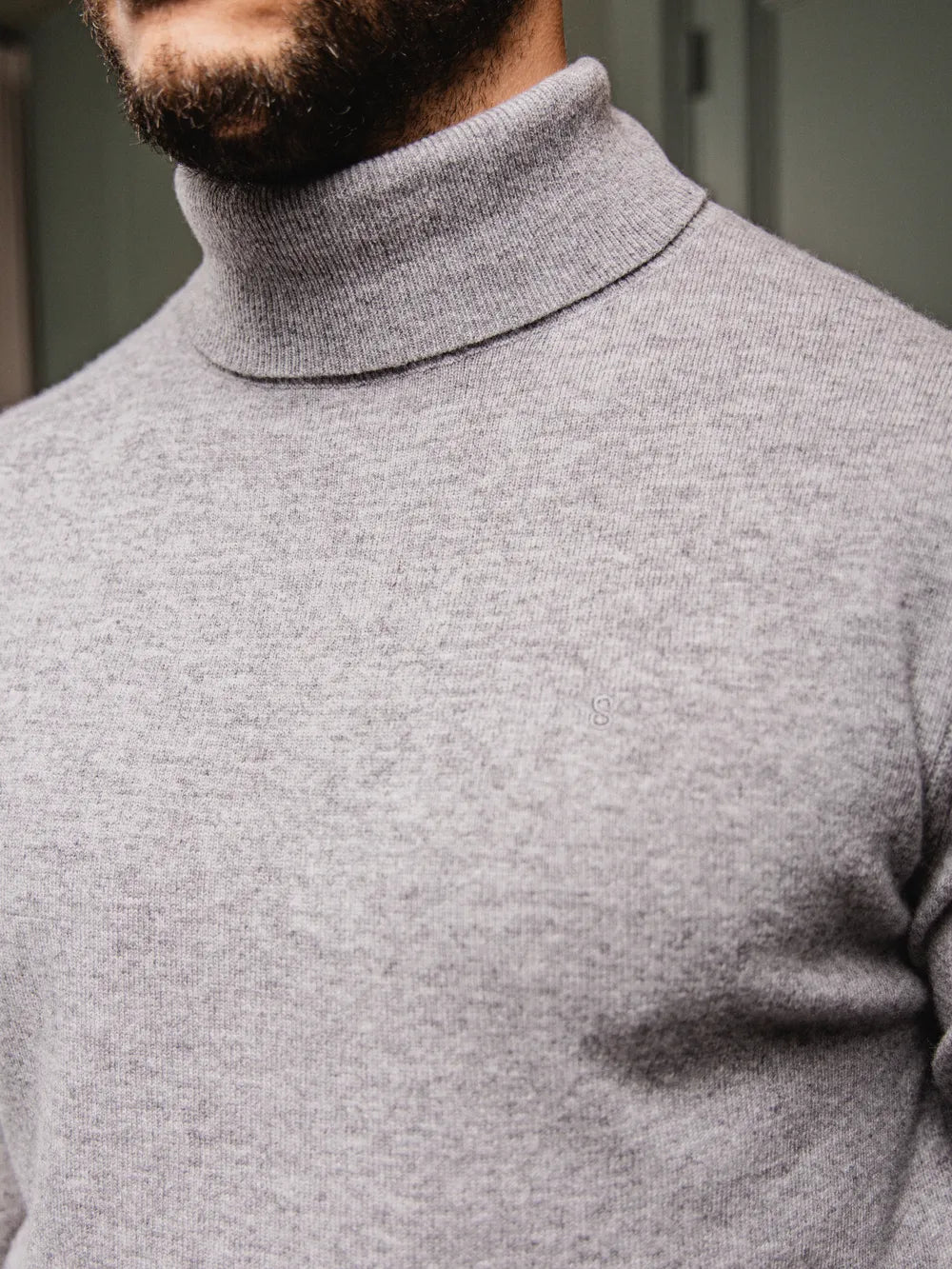 Grey Wool Turtleneck