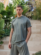 Olive Stitched Sport Polo