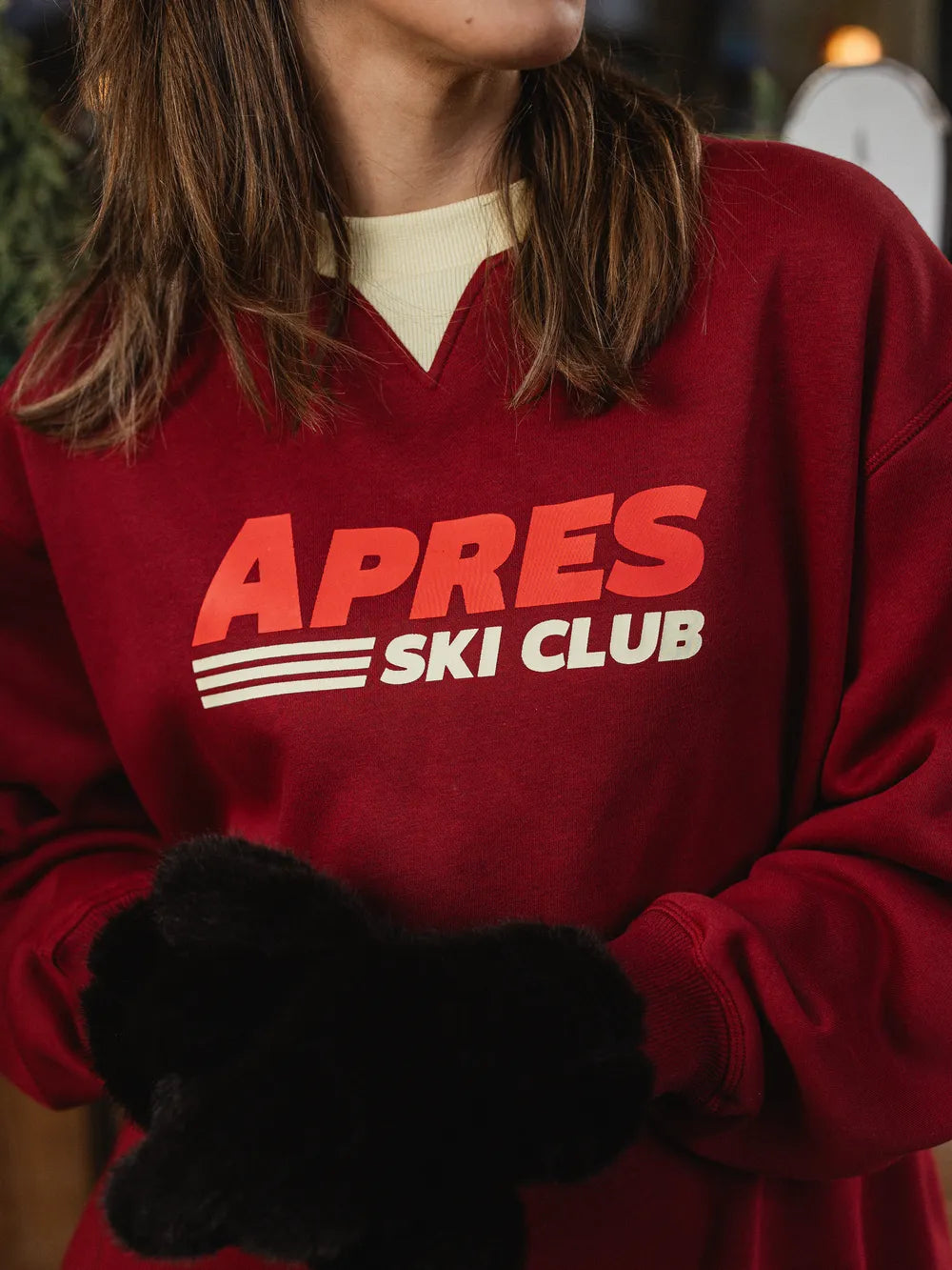 Bordeaux Red Oversized Ski Sweater