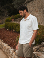 Creme Flower Summer Polo