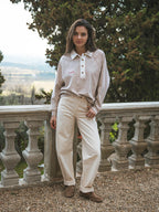 Melange Brown Oversized Polo