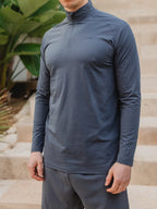 Grayish Blue Sport Half Zip