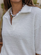 White Soft Terry Polo