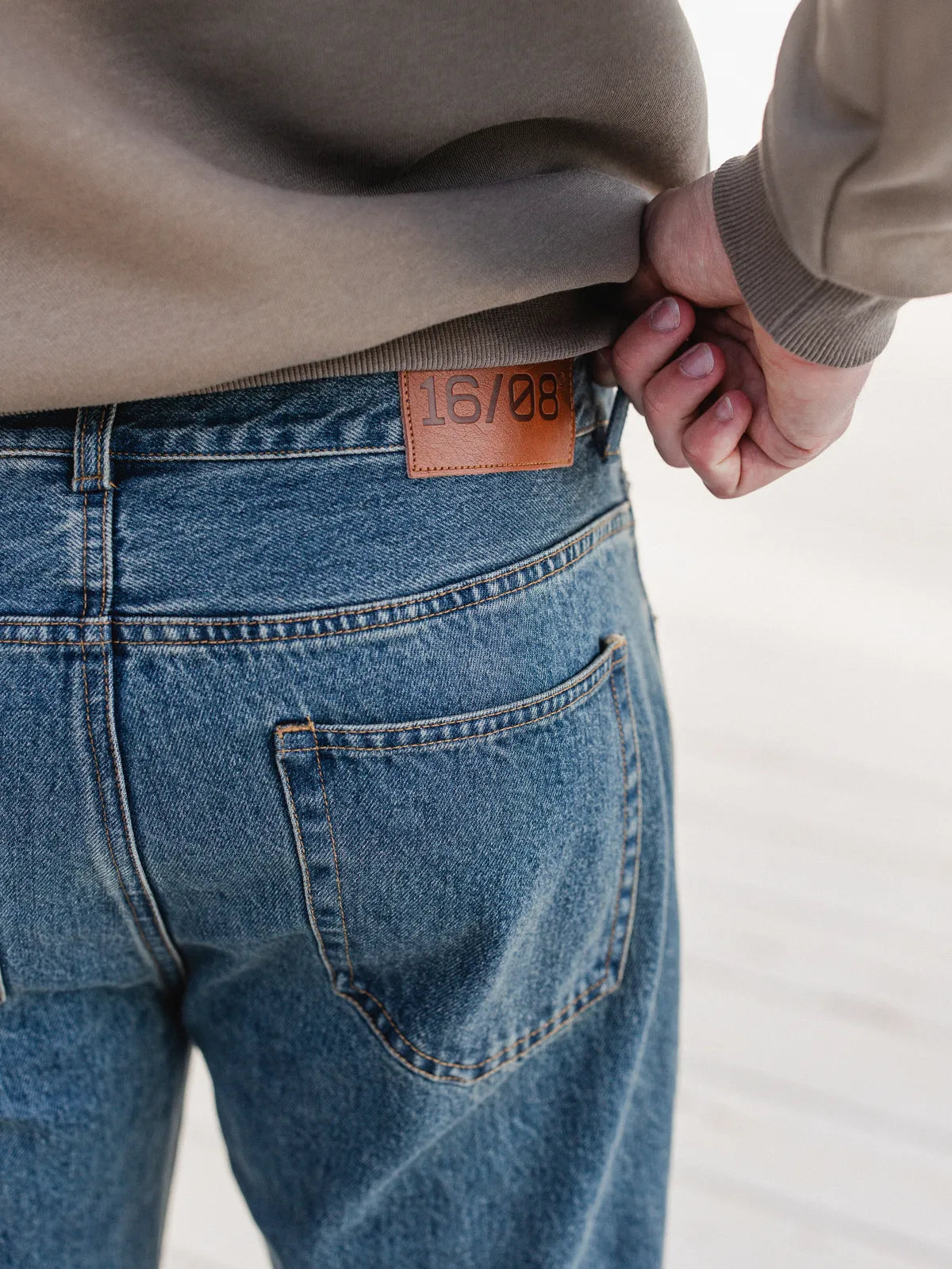 Brown Washed Denim Jeans