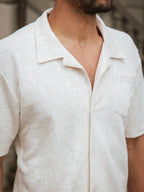 Creme Flower Summer Polo
