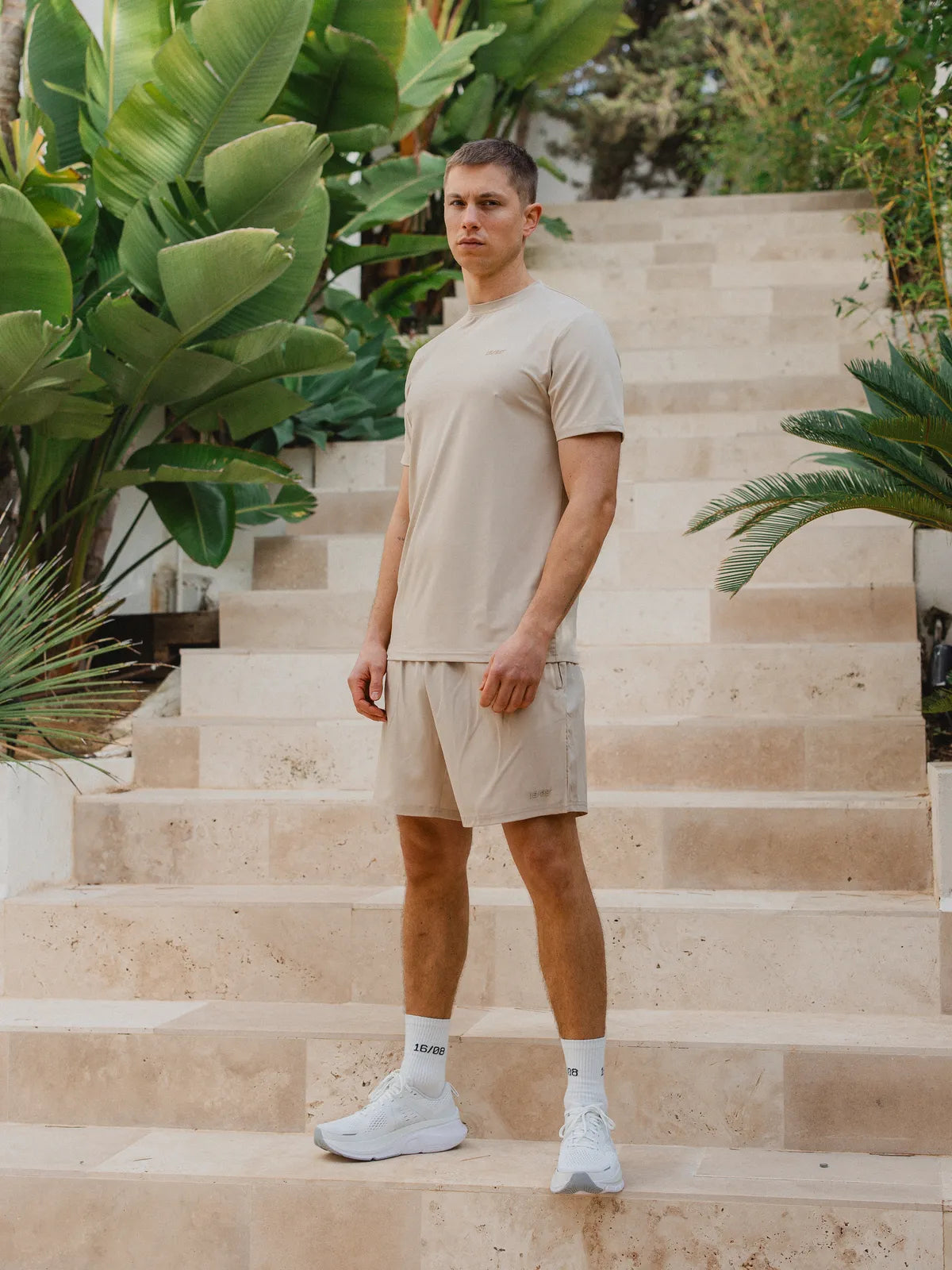 Beige Basic Sport Short