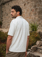Creme Flower Summer Polo