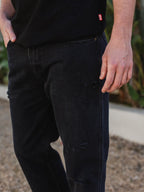 Black Washed Damaged Jeans